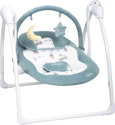 Качели для новорожденных INDIGO Star light (синий) - 
