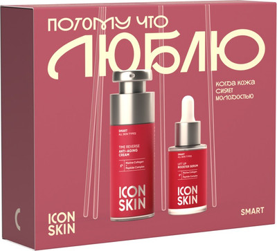 Набор косметики для лица Icon Skin Антивозр. сыворотка с коллаг. и пепт. Lift Up+Крем Time Reverse (30мл+30мл) - 