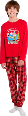 Пижама детская Mark Formelle 563323 (р.104-56-51, красный/красная клетка) - 