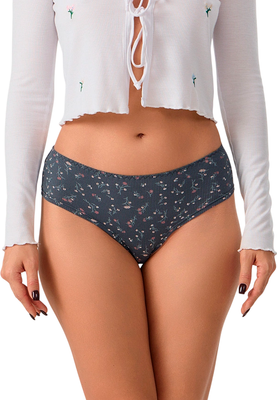 Трусы женские Mark Formelle 412539 (р.102, цветы на темно-сером) - 