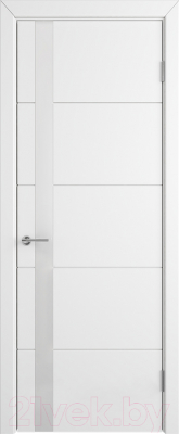 Дверь межкомнатная Colorit К4 ДО 60x200 (белая эмаль/Lacobel белый)