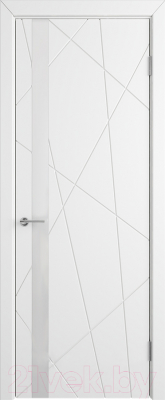 Дверь межкомнатная Colorit К5 ДО 60x200 (белая эмаль/Lacobel белый)
