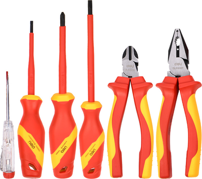 Универсальный набор инструментов Deli Диэлектрический / EDL512006T (6пр) - 