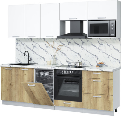 

Кухонный гарнитур, Мила Лайт 2.45-ПМ4