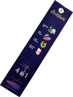 Благовония Bestofindia 4 в 1 СПА, Анти-стресс, удача, привлечение денег с подставкой - 