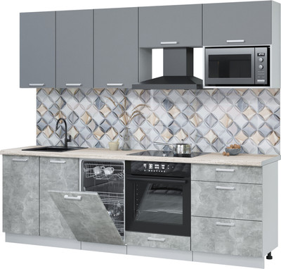 

Кухонный гарнитур, Мила Лайт 2.45-ПМ4