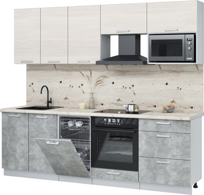 

Кухонный гарнитур, Мила Лайт 2.45-ПМ4