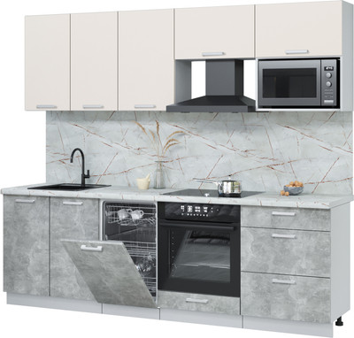 

Кухонный гарнитур, Мила Лайт 2.45-ПМ4