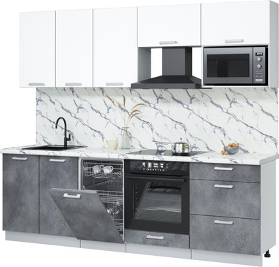 

Кухонный гарнитур, Мила Лайт 2.45-ПМ4