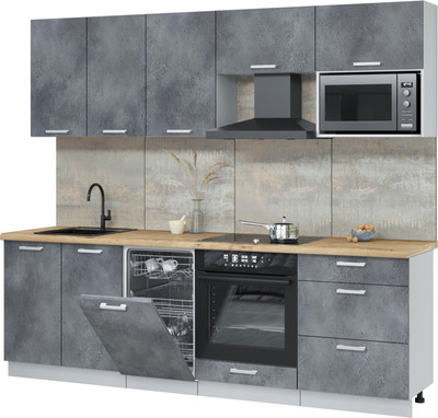 

Кухонный гарнитур, Мила Лайт 2.45-ПМ4