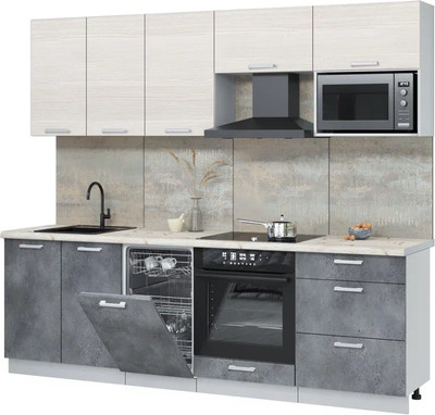 

Кухонный гарнитур, Мила Лайт 2.45-ПМ4