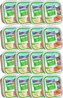 Влажный корм для кошек Happy Cat Minkas Duo Паштет из птицы и ягненка (16х100г) - 