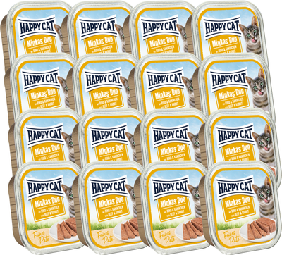 Влажный корм для кошек Happy Cat Minkas Duo Паштет из говядины и кролика (16х100г) - 