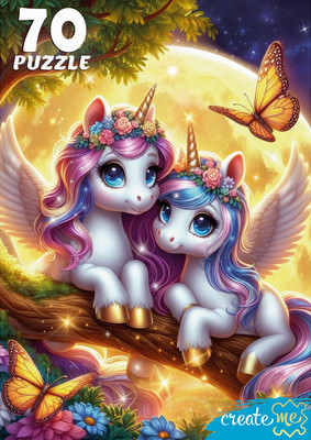 Пазл РЫЖИЙ КОТ Ночные единороги / УК70-0228 (70эл) - 