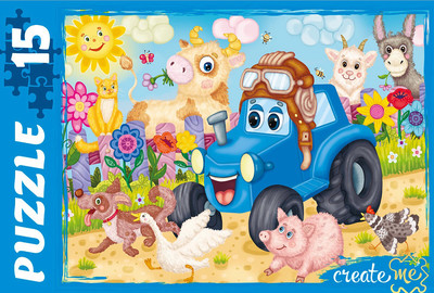 Пазл РЫЖИЙ КОТ Веселый Трактор / П15-0695 (35эл) - 