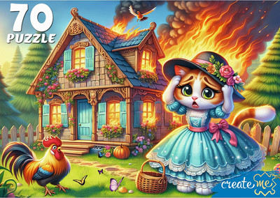 Пазл РЫЖИЙ КОТ Кошкин дом / УК70-0226 (70эл) - 