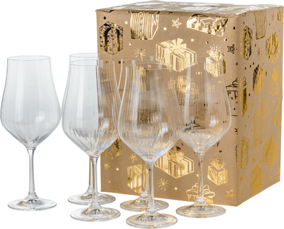 Набор бокалов Bohemia Crystal Tulipa Optic в подарочной упаковке 40894/36/550 (6шт) - 
