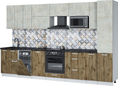 

Кухонный гарнитур, Мила Лайт 3.4-ПМ4