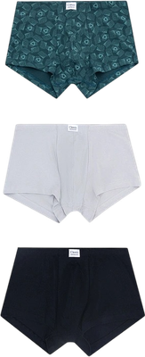 Комплект мужских трусов Mark Formelle 411122-3 (р.82-92, узор на атлантике/светло-серый/черный) - 