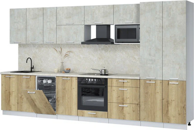 

Кухонный гарнитур, Мила Лайт 3.7-ПМ4