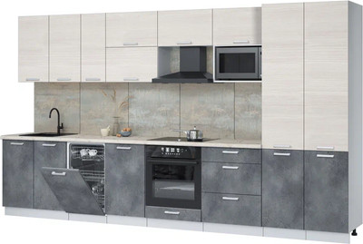 

Кухонный гарнитур, Мила Лайт 3.7-ПМ4