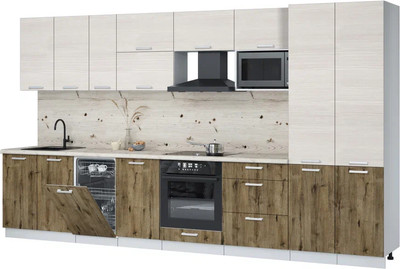 

Кухонный гарнитур, Мила Лайт 3.7-ПМ4