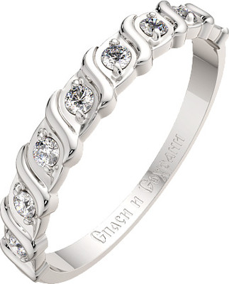 Кольцо венчальное из серебра ZORKA 0210088.REL (р.17.5, с фианитами) - 