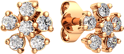 Серьги из розового золота ZORKA 310102/1 (с фианитами) - 
