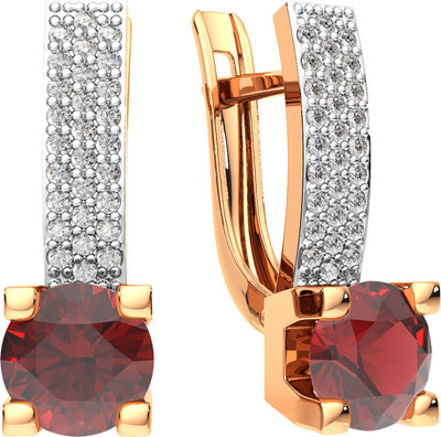 Серьги из розового золота ZORKA 3S50226.14K.R (с гранатами и фианитами) - 
