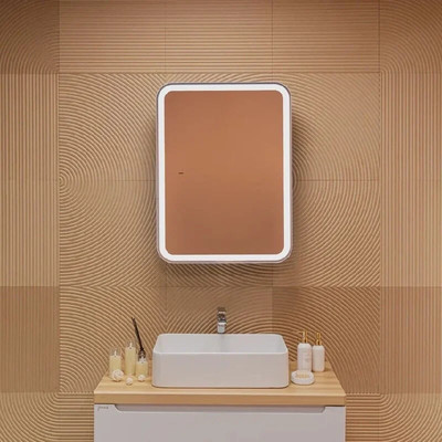 Шкаф с зеркалом для ванной Silver Mirrors Фиджи-Антрацит Flip 60 ИК / LED-00003042 - 