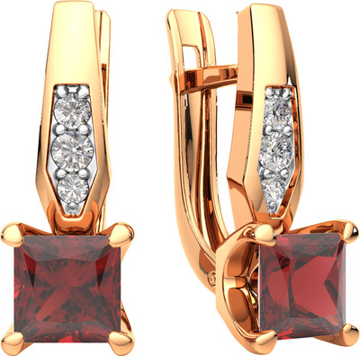 Серьги из розового золота ZORKA 3S50220.14K.R.ZZ (с гранатами и фианитами) - 