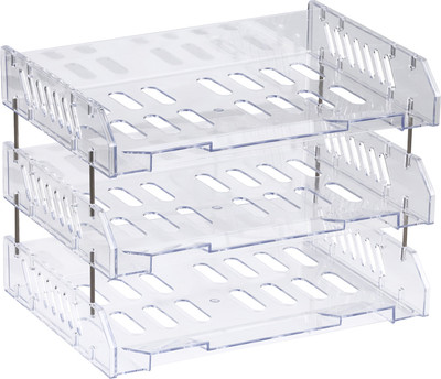 Набор лотков для бумаг Стамм Сити / ЛТГ-30702  (прозрачный, 3шт) - 