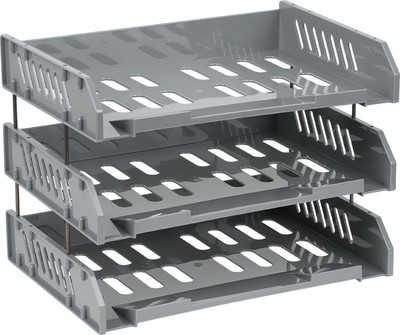 Набор лотков для бумаг Стамм Сити / ЛТГ-30703 (серый, 3шт) - 