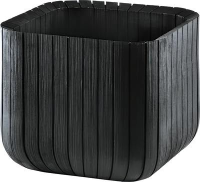 Кашпо Keter Wood Look Cube Planter M / 230225 (графитовый) - 