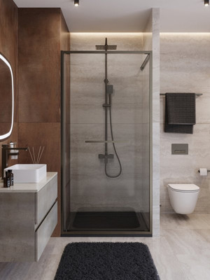 

Душевая дверь, LUX-B-FS-1-80-C-GM