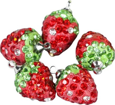 

Набор подвесок декоративных, Клубничка с петелькой / 4780340