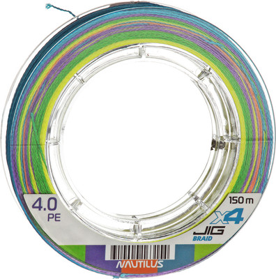 Леска плетеная NAUTILUS X4 Jig Braid Multicolour d-0.08мм 4.5кг 0.6PE / 06-42302660 (150м) - 