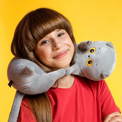 

Подушка-игрушка, Дорожная подушка Кот Басик / 5422829