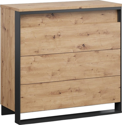 Комод Империал Тринити 3ящ (дуб онтарио/черный) - 
