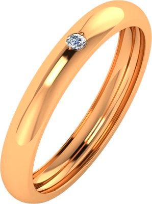 Кольцо обручальное из розового золота ZORKA 1D3048 (р.16.5, с бриллиантом) - 