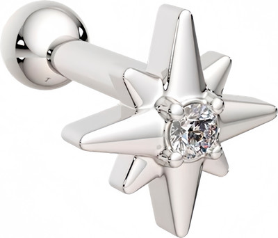 Пирсинг из белого золота ZORKA 7D0002.14K.W (с бриллиантом) - 