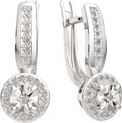 Серьги из белого золота ZORKA 3D00477.14K.W (с бриллиантами) - 