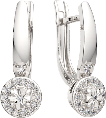 Серьги из белого золота ZORKA 3D00487.14K.W (с бриллиантами) - 