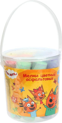 

Набор мела канцелярского, Мелки асфальтовые Три Кота / MELBUCKET12-TC-WOT