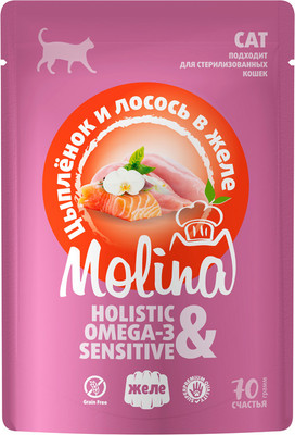 

Влажный корм для кошек, Цыпленок и лосось в желе / 1061243