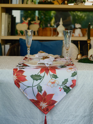 

Дорожка на стол, Новогодние цветы / 10882956