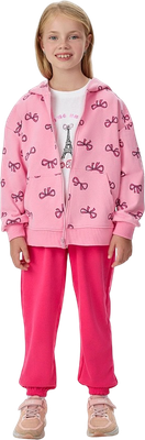 Спортивный костюм детский Mark Formelle 397736 (р.140-68, бантики на розовом/маджента/белый) - 