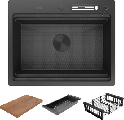 

Мойка кухонная, Stage 560250-60-BS с коландером и дозатором