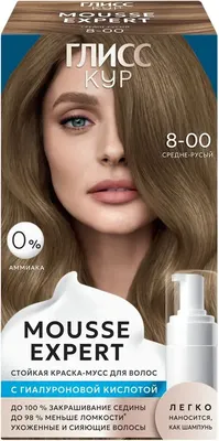 

Краска-мусс для волос, Mousse Expert тон 8.00 средне-русый