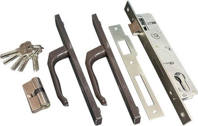 

Замок врезной, с ручкой на планке